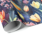Waterverf Tulpen (Abstract) Cadeaupapier (Rol Hoek)