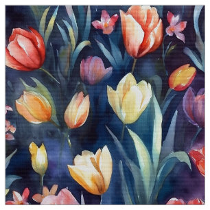 Waterverf Tulpen (Abstract) Stof