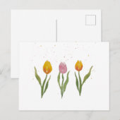 Waterverf Tulpen / Aquarell Tulpen Briefkaart (Voorkant / Achterkant)