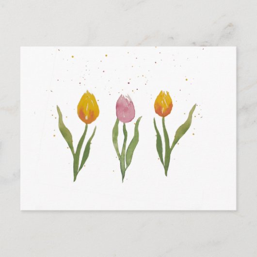 Waterverf Tulpen / Aquarell Tulpen Briefkaart (Voorkant)