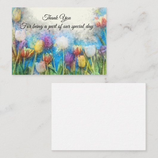 Waterverf Tulpen Bedankt kaarten Notitiekaartje (Voorkant / Achterkant)