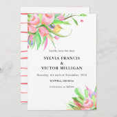 Waterverf Tulpen Bewaar de datum Save The Date (Voorkant / Achterkant)