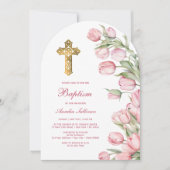 Waterverf tulpen boogdoop kaart (Voorkant)