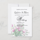 Waterverf tulpen, bruiloft uitnodiging (Voorkant)