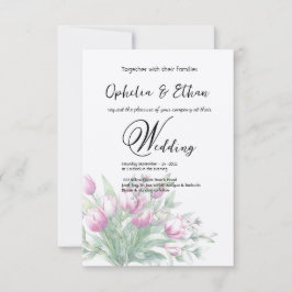 Waterverf tulpen, bruiloft uitnodiging