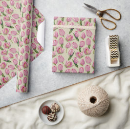 Waterverf Tulpen Cadeaupapier