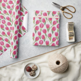 Waterverf Tulpen Cadeaupapier