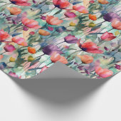 Waterverf Tulpen Cadeaupapier (Hoek)