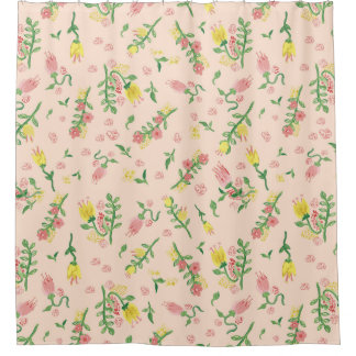 Waterverf Tulpen Douchegordijn