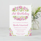 Waterverf Tulpen en narcissen Lijst Verjaardag Kaart (Staand voorkant)