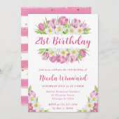 Waterverf Tulpen en narcissen Lijst Verjaardag Kaart (Voorkant / Achterkant)