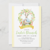 Waterverf Tulpen en rabbijn Pasen Brunch Kaart (Voorkant)