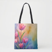 Waterverf Tulpen floraal Tas (Voorkant)