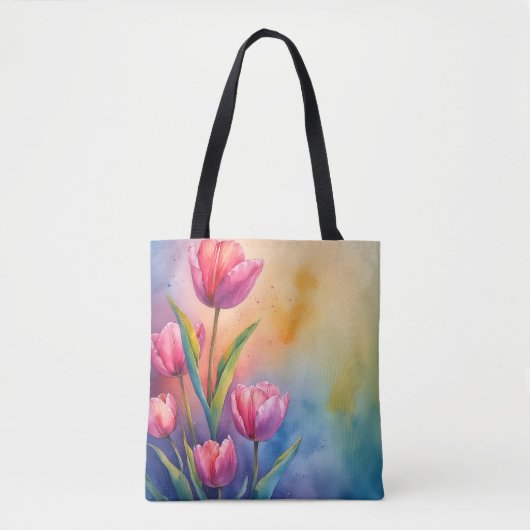 Waterverf Tulpen floraal Tas (Voorkant)