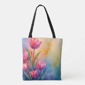 Waterverf Tulpen floraal Tas (Achterkant)