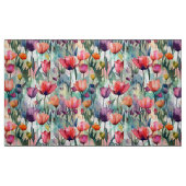 Waterverf Tulpen (licht) Stof (Fat Quarter)