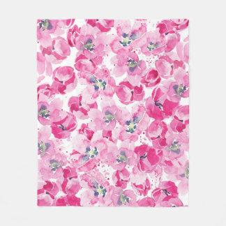 Waterverf tulpen: met de hand getekend kaartontwer fleece deken