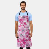 Waterverf tulpen: met de hand getekend kaartontwer schort (Gedragen)