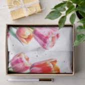 Waterverf tulpen met witte randen tissuepapier (Geschenk)