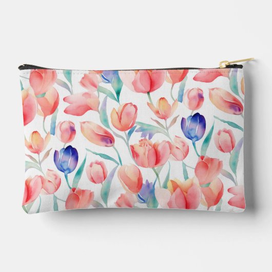 Waterverf tulpen patroon klein etui (Achterkant)