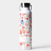 Waterverf Tulpen Patroon Persoonlijke Waterfles (Voorkant)