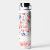 Waterverf Tulpen Patroon Persoonlijke Waterfles (Achterkant)