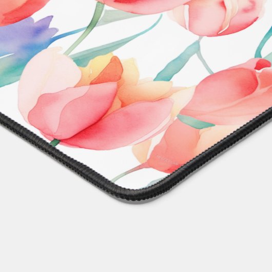 Waterverf Tulpen Pattern Desk Mat (Hoek)