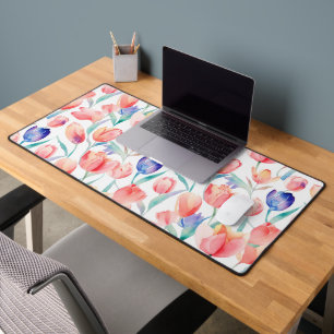 Waterverf Tulpen Pattern Desk Mat