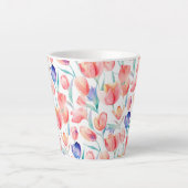 Waterverf Tulpen Pattern Latte Mok (Voorkant)