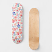 Waterverf Tulpen Pattern Skateboard (Voorkant)