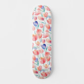 Waterverf Tulpen Pattern Skateboard (Voorkant)