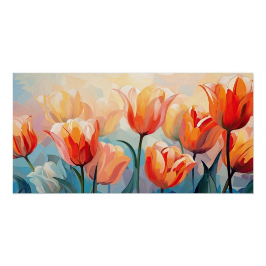 Waterverf Tulpen Perfect Poster (Voorkant)