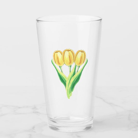  Waterverf Tulpen Spring Flowers Glas (Voorkant)