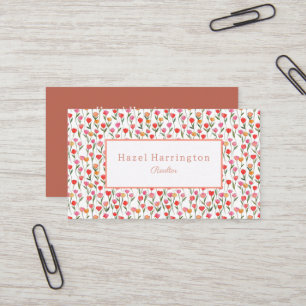 Waterverf Tulpen Visitekaartje gepersonaliseerd