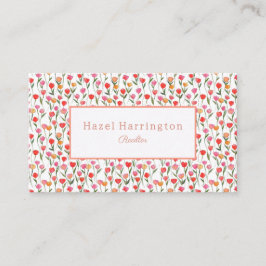 Waterverf Tulpen Visitekaartje gepersonaliseerd