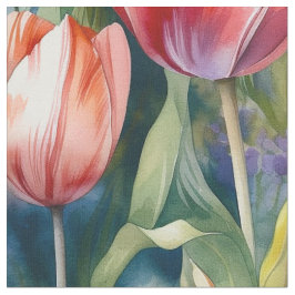 Waterverf Tulpen (Vivid) Stof