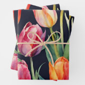 Waterverf tulpenbloemen elke gelegenheid inpakpapier vel (In situ)