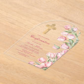 Waterverf tulpenboog bevestiging acryl uitnodigingen (Laagn)