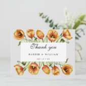 Waterverf tulpenbruiloft bedankkaart (Staand voorkant)