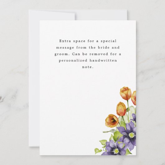 Waterverf tulpenbruiloft bedankkaart (Achterkant)