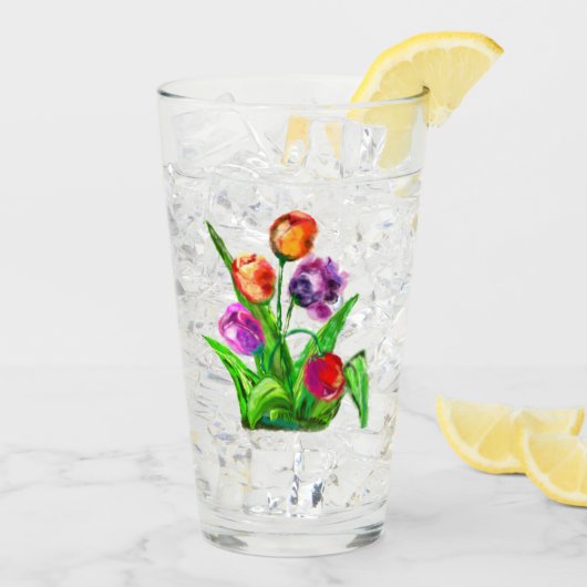 Waterverf Tulpenglas Glas (Achterkant ijs)