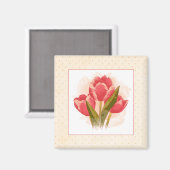 Waterverf tulpenmagneet magneet (Voorkant / Achterkant)
