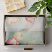 Waterverf Tulpentuin op Sage Green Tissuepapier (Geschenk)