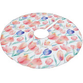 Waterverf Tulps Patroonboomrok Kerstboom Rok (Gekanteld)