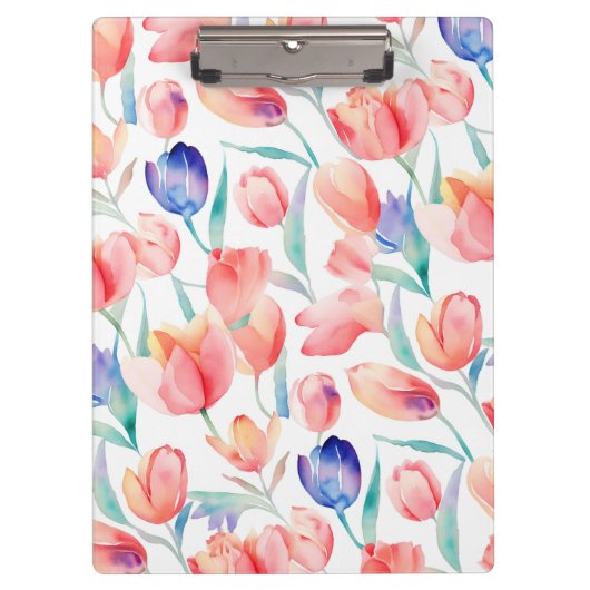 Waterverf Tulps Patroonklembord Klembord (Voorkant)