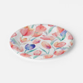 Waterverf Tulps Patroonpapier Borden Papieren Bordje (Gekanteld)