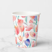 Waterverf Tulps Patroonpapier Papieren Bekers (Achterkant)