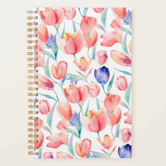 Waterverf Tulps Patroonplaat Planner (Voorkant)