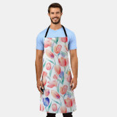 Waterverf Tulps Pattern All-Over Print Schort (Gedragen)