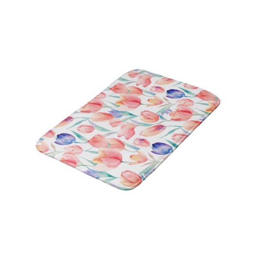 Waterverf Tulps Pattern Bath Mat (Gekanteld)